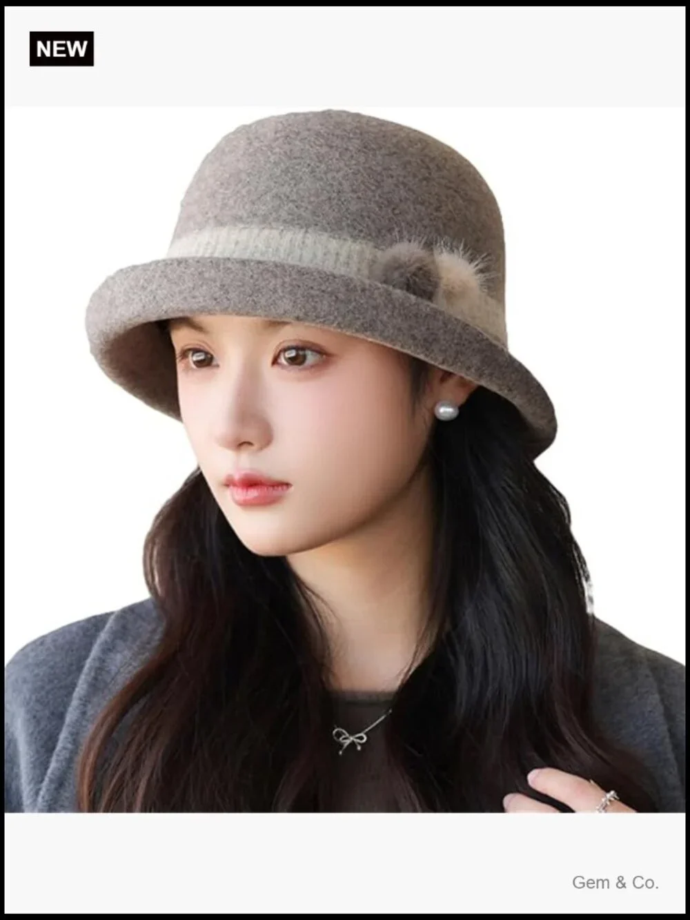 Vintage Felt Bucket Hat Fedora Cloche Cap Slouchy Bowler Hat Fall Winter